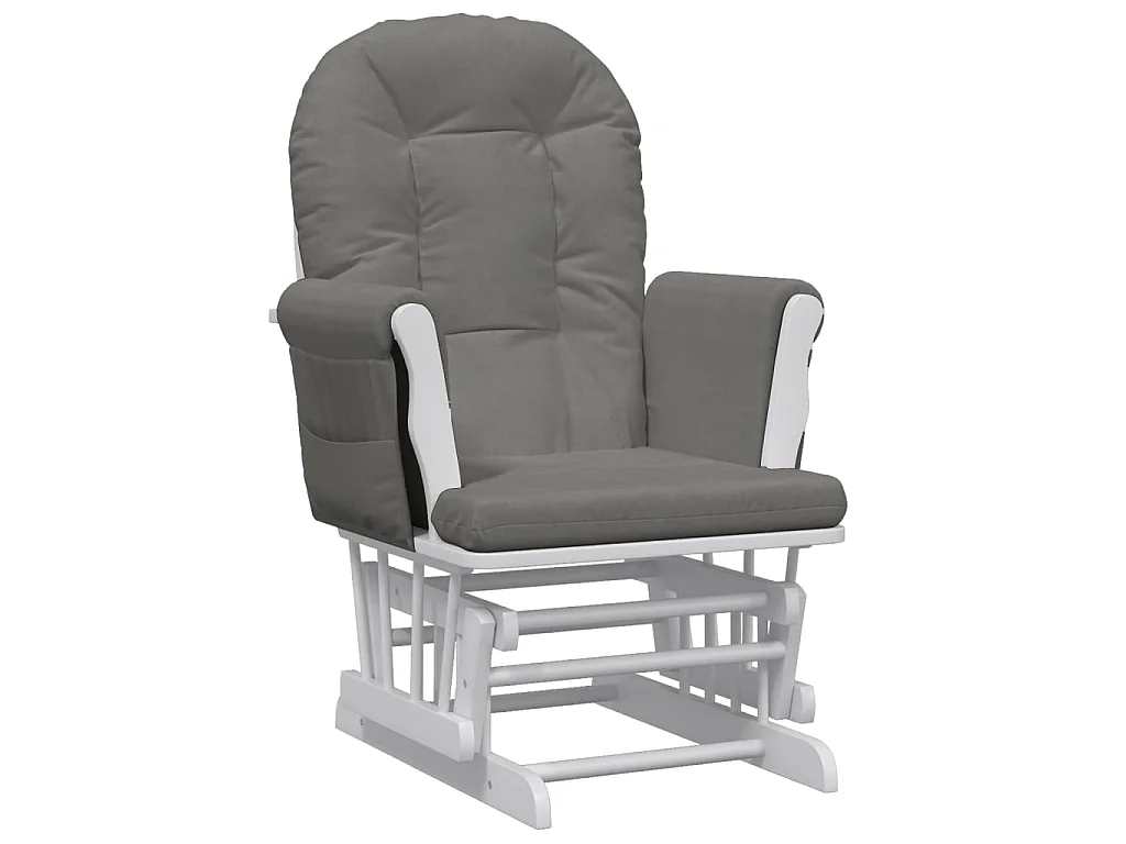 Poltrona Glider con Sgabello Grigio Scuro in Tessuto