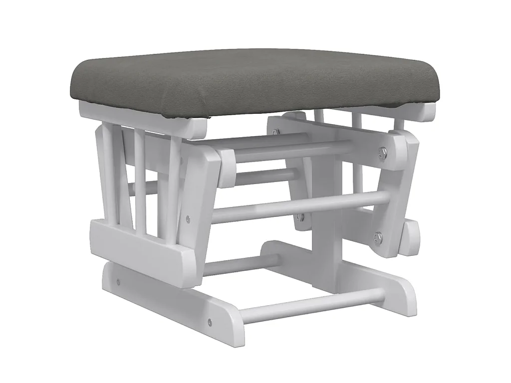 Poltrona Glider con Sgabello Grigio Scuro in Tessuto