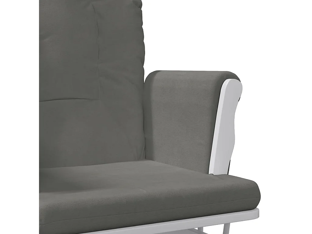 Poltrona Glider con Sgabello Grigio Scuro in Tessuto