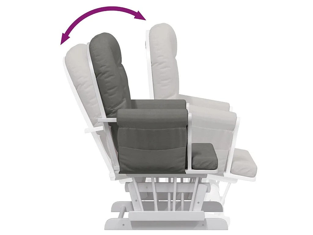 Poltrona Glider con Sgabello Grigio Scuro in Tessuto