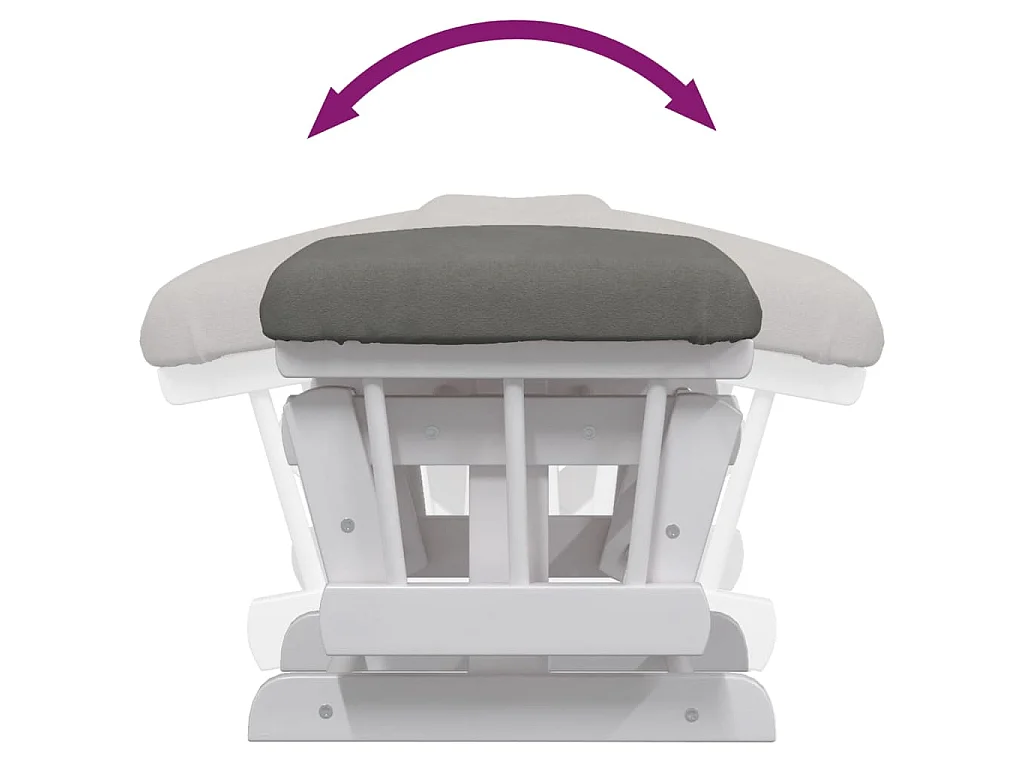 Poltrona Glider con Sgabello Grigio Scuro in Tessuto