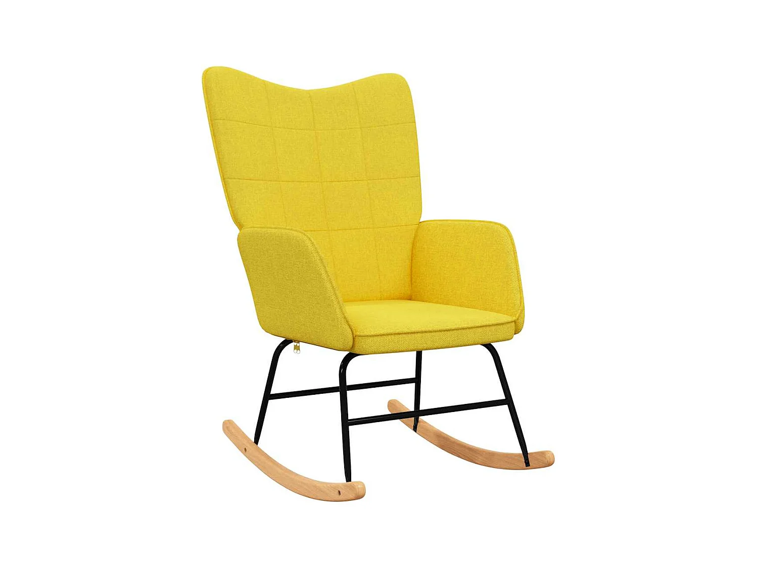 Chaise à bascule avec tabouret Jaune moutarde Tissu