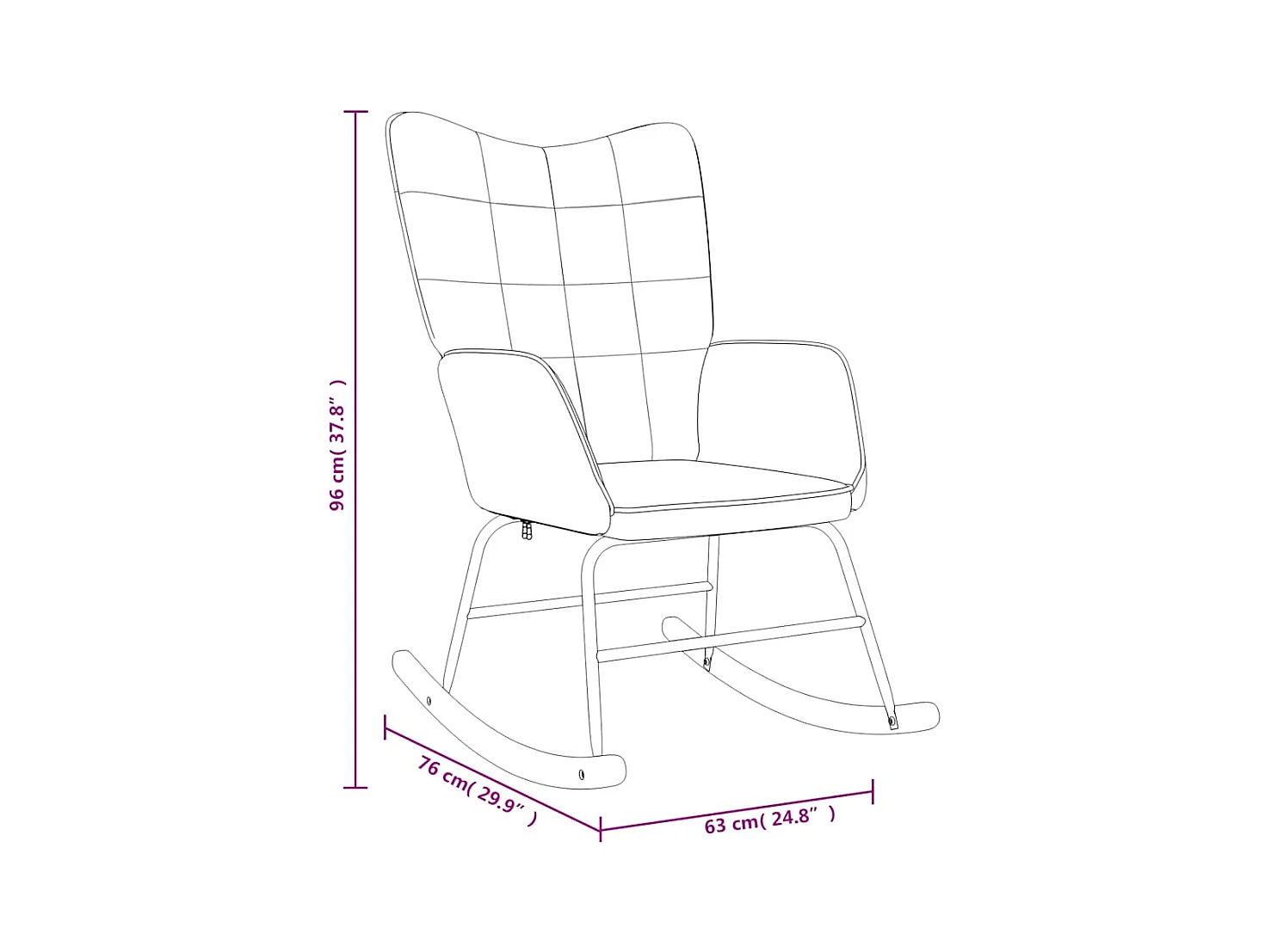 Schaukelsessel mit Hocker Senfgelb Stoff