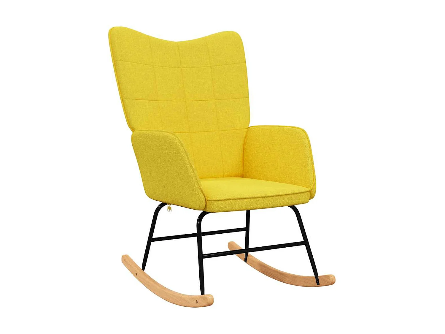 Chaise à bascule avec tabouret Jaune moutarde Tissu