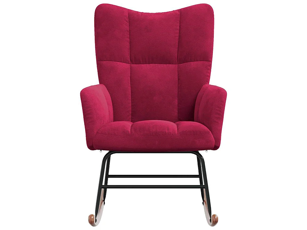 Schommelstoel fluweel wijnrood