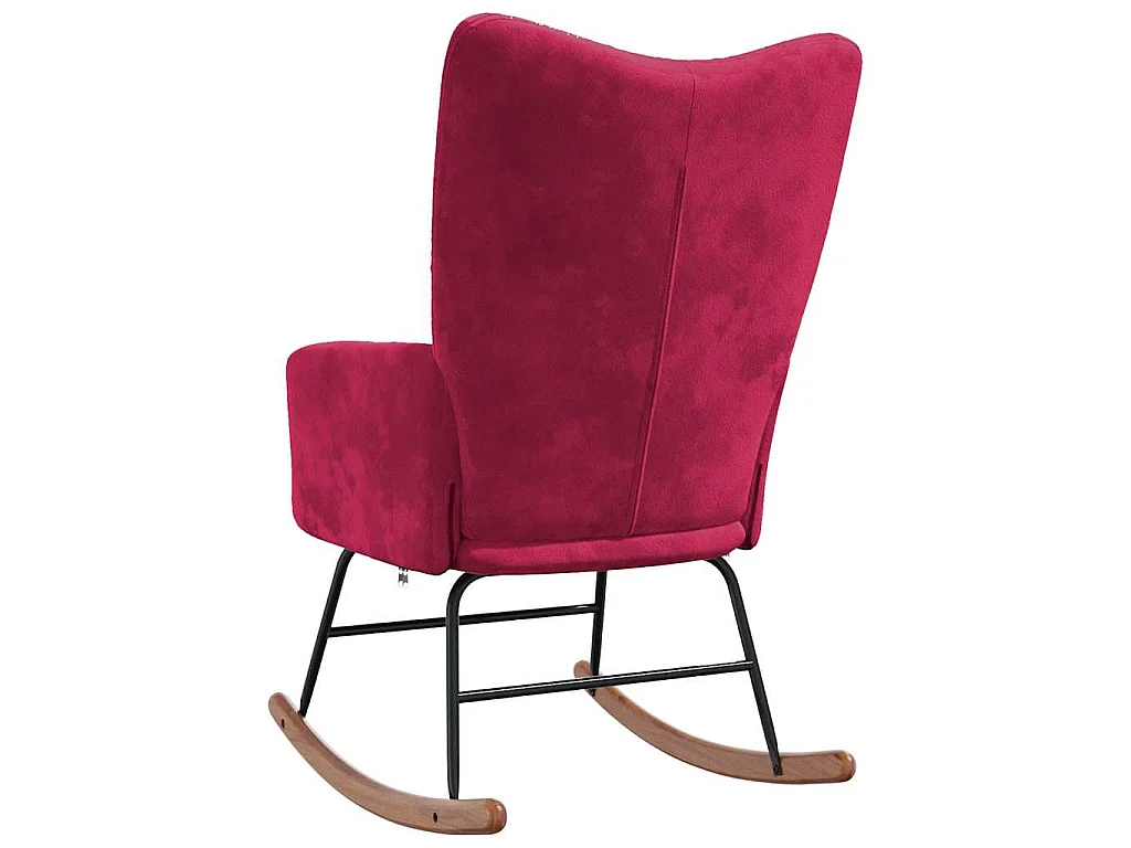 Schommelstoel fluweel wijnrood