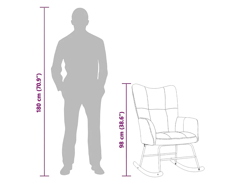 Schommelstoel fluweel wijnrood