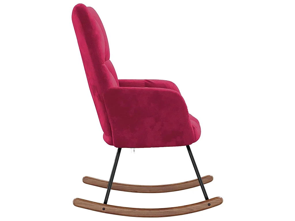 Chaise à bascule Rouge bordeaux Velours