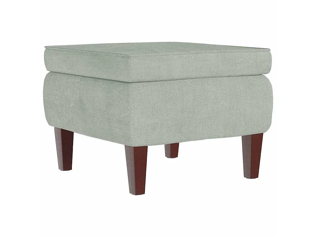 Fauteuil à bascule à oreilles en velours gris clair bois massif