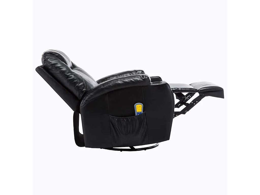 Fauteuil à bascule de massage Noir Similicuir