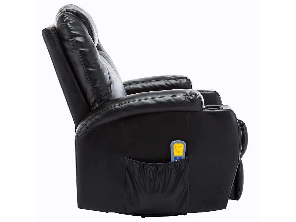 Massage-Schaukelsessel Schwarz Kunstleder