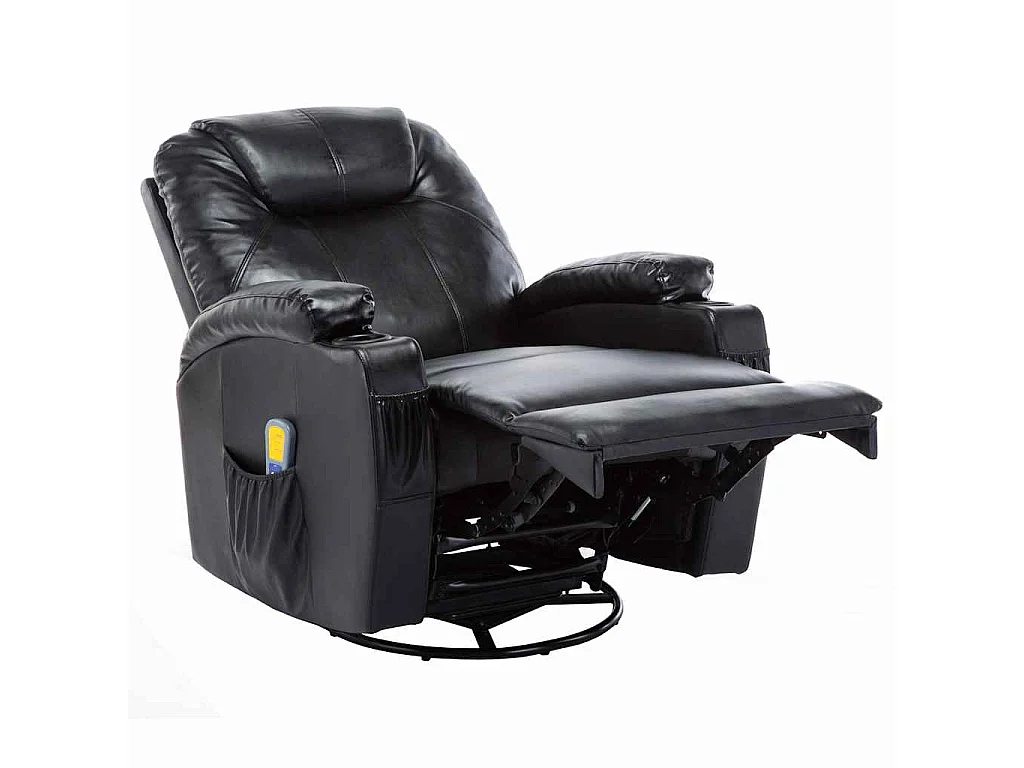 Poltrona Massaggiante a Dondolo Nera in Similpelle