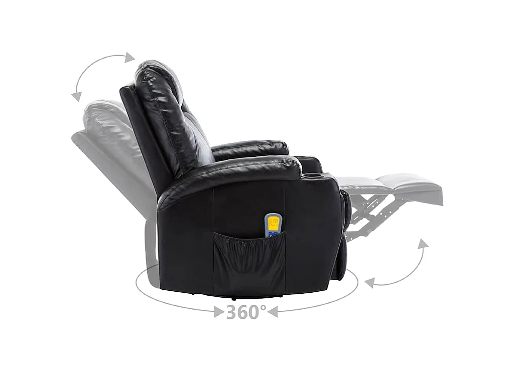 Poltrona Massaggiante a Dondolo Nera in Similpelle