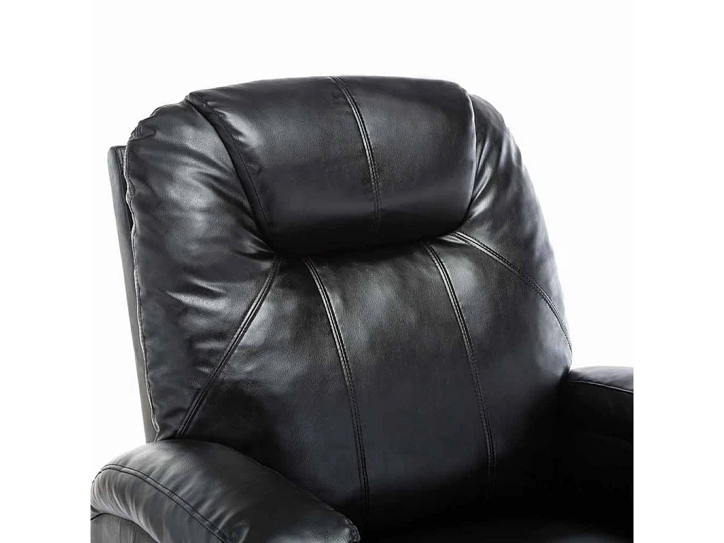 Fauteuil à bascule de massage Noir Similicuir