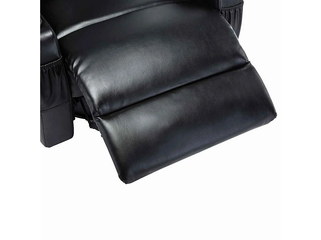 Fauteuil à bascule de massage Noir Similicuir