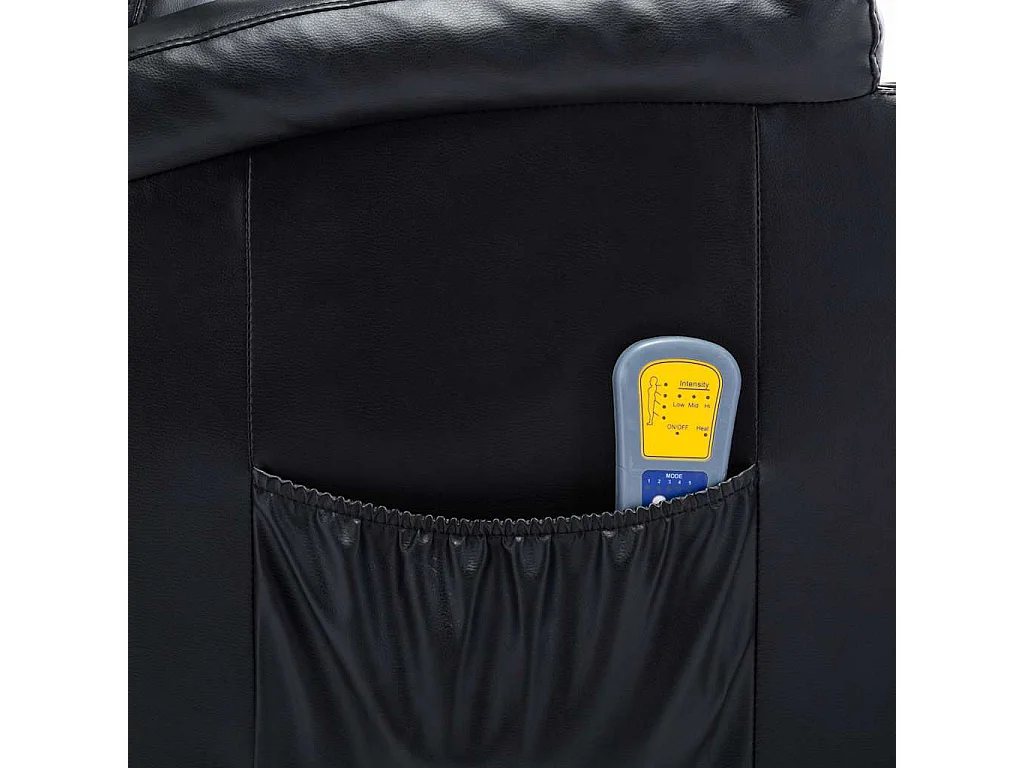 Fauteuil à bascule de massage Noir Similicuir