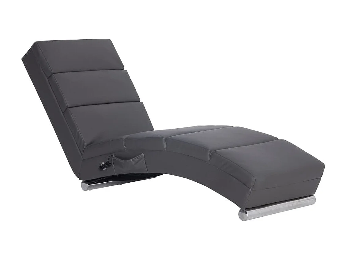 Chaise longue de massage Gris Similicuir