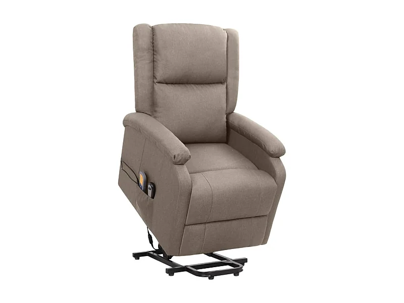 Massagesessel mit Aufstehhilfe Taupe Stoff
