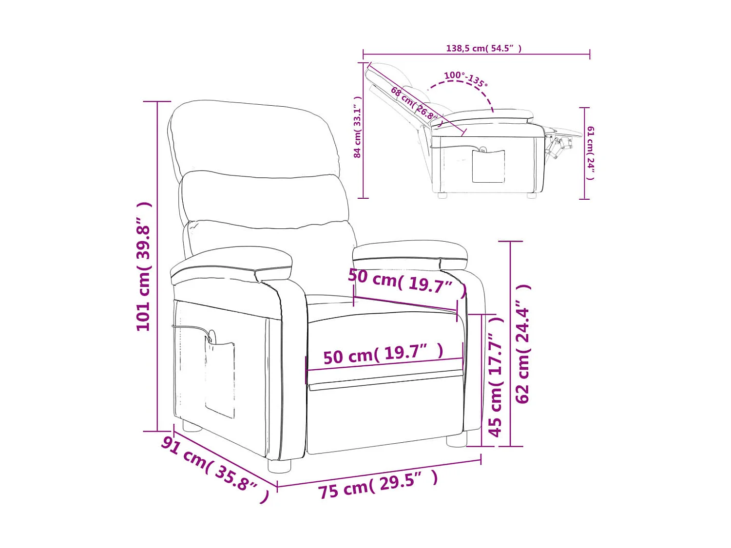 Fauteuil de massage Gris Similicuir
