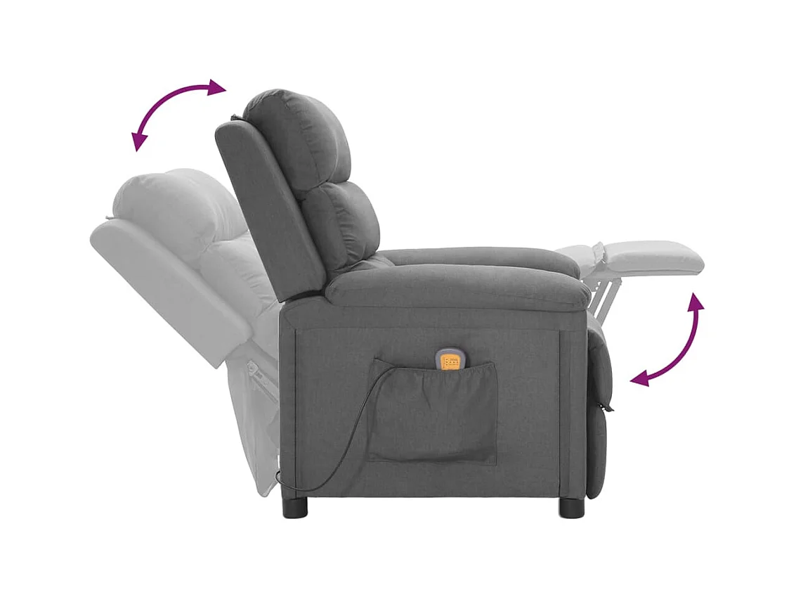 Fauteuil de massage Gris clair Tissu