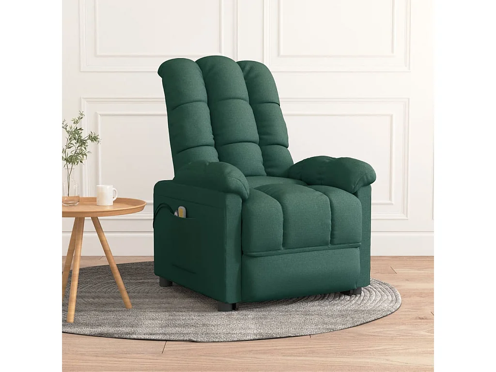 Fauteuil électrique de massage Vert foncé Tissu