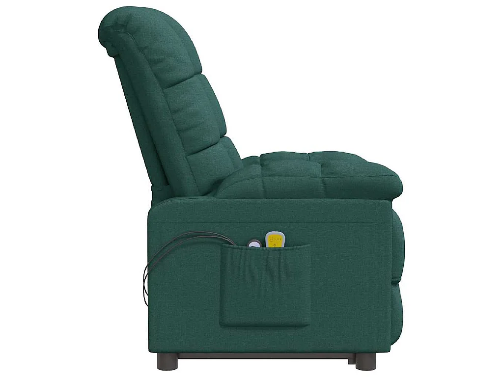 Fauteuil électrique de massage Vert foncé Tissu