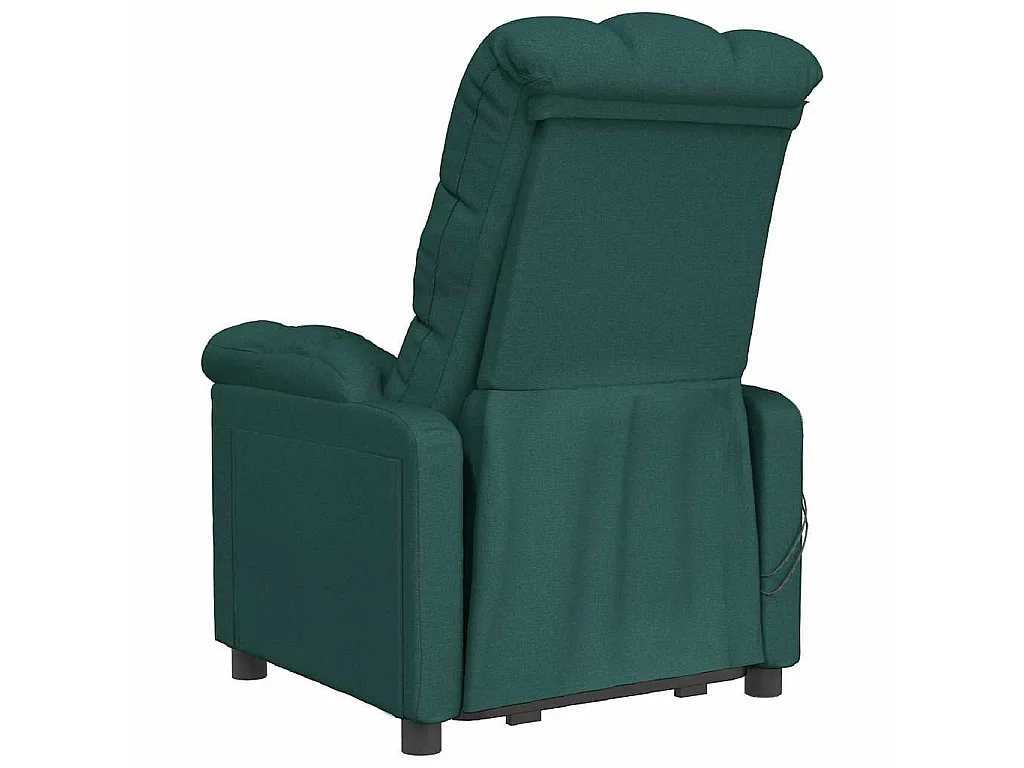 Fauteuil électrique de massage Vert foncé Tissu