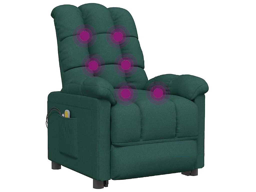 Fauteuil électrique de massage Vert foncé Tissu