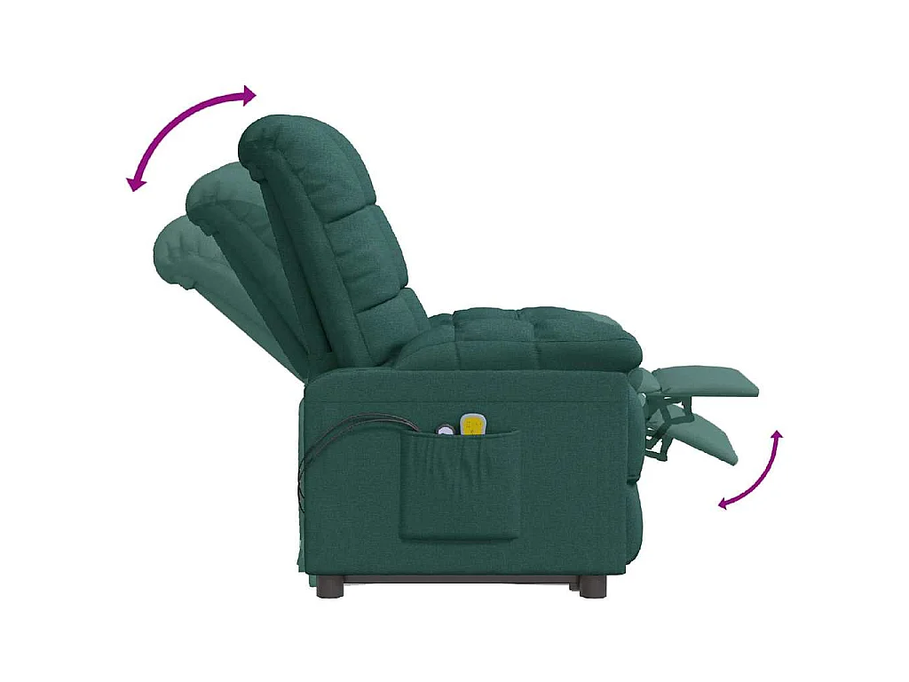 Fauteuil électrique de massage Vert foncé Tissu