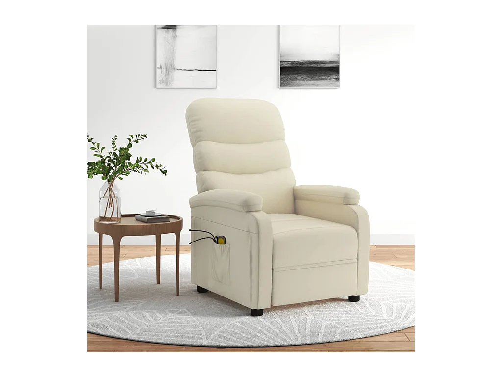Fauteuil de massage électrique Crème Similicuir
