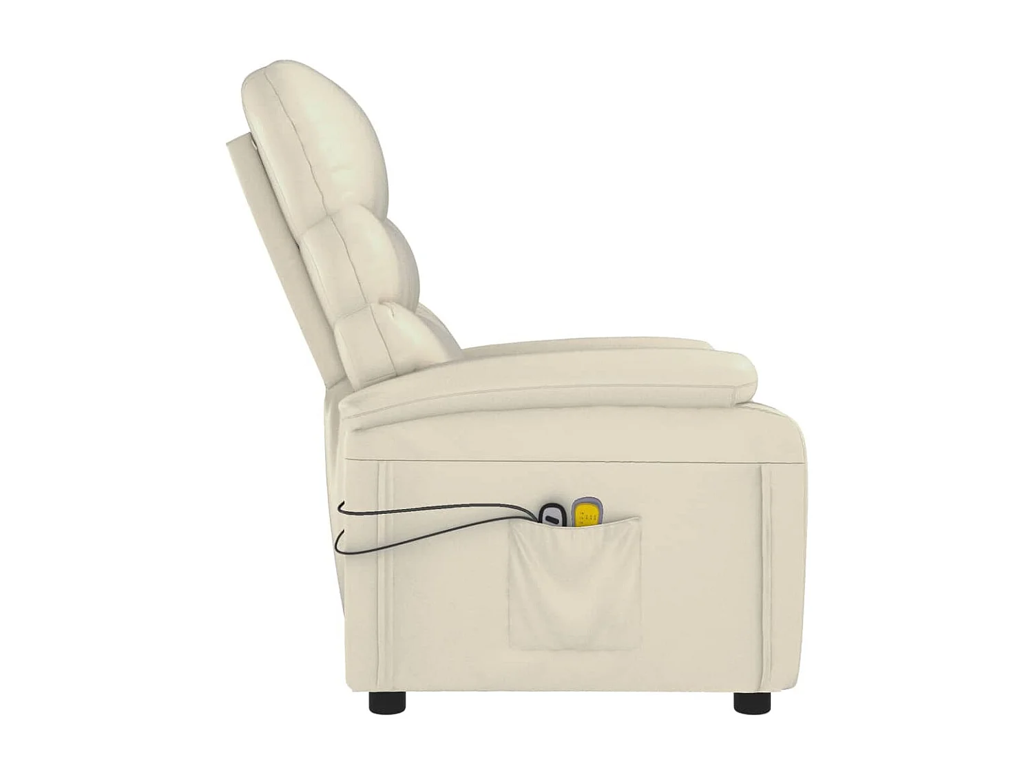 Poltrona de massagens elétrica couro artificial cor creme