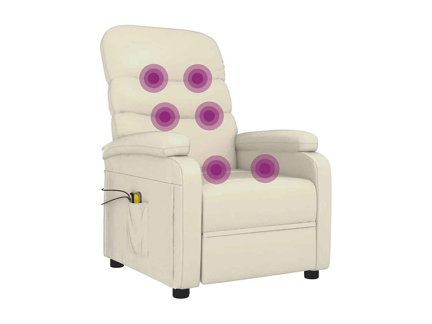 Poltrona de massagens elétrica couro artificial cor creme