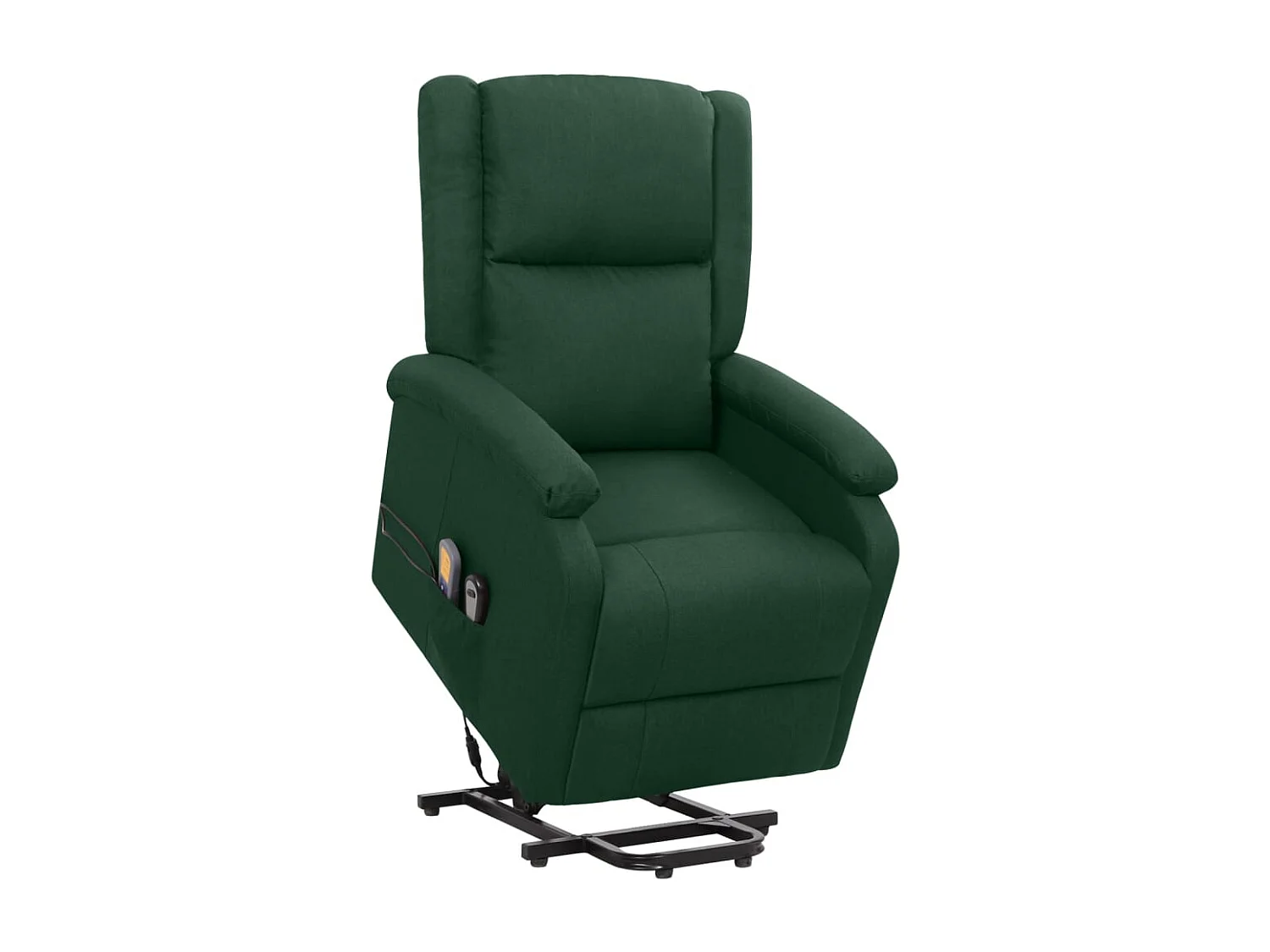 Poltrona elevatória de massagens tecido verde-escuro