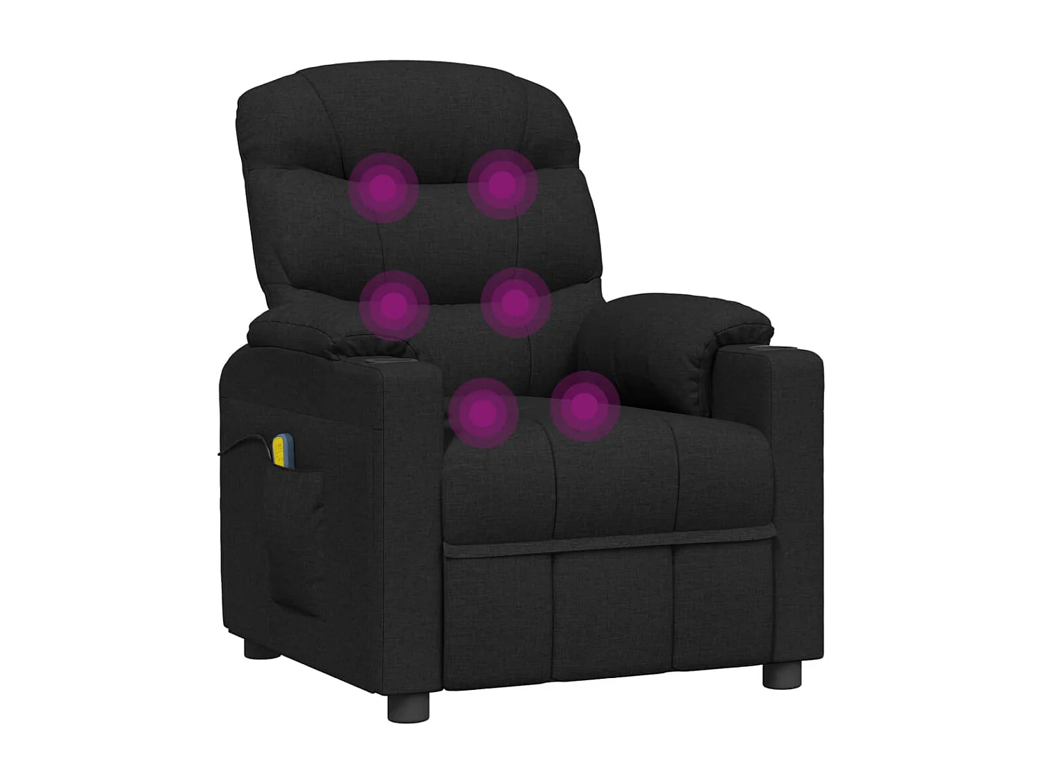 Fauteuil électrique de massage Noir Tissu