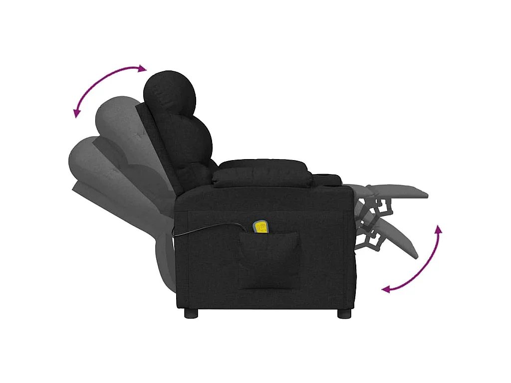 Massagesessel Elektrisch Schwarz Stoff