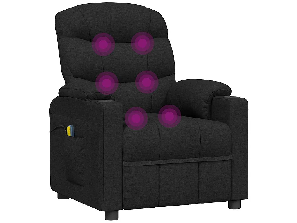 Massagesessel Elektrisch Schwarz Stoff