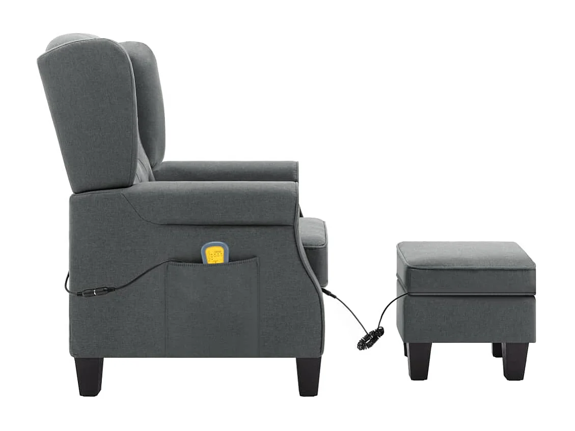 Fauteuil de massage avec repose-pied Gris clair Tissu