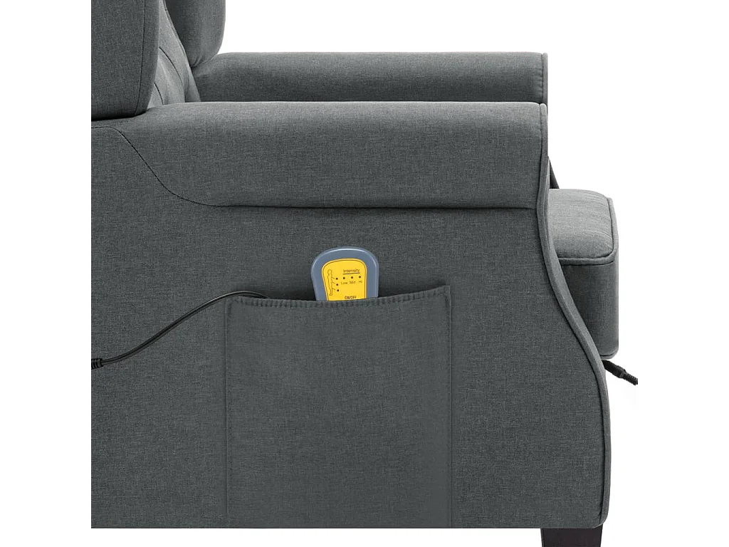 Fauteuil de massage avec repose-pied Gris clair Tissu