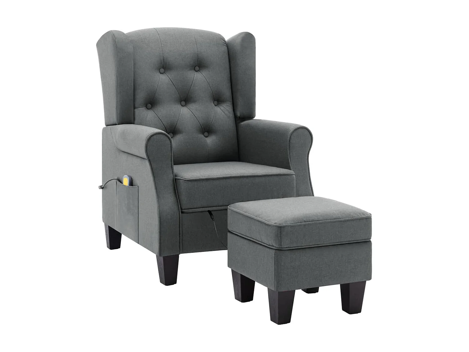 Fauteuil de massage avec repose-pied Gris clair Tissu