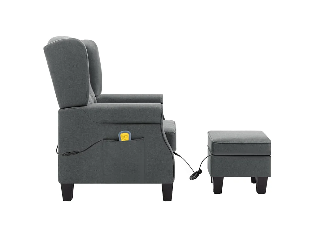Fauteuil de massage avec repose-pied Gris clair Tissu