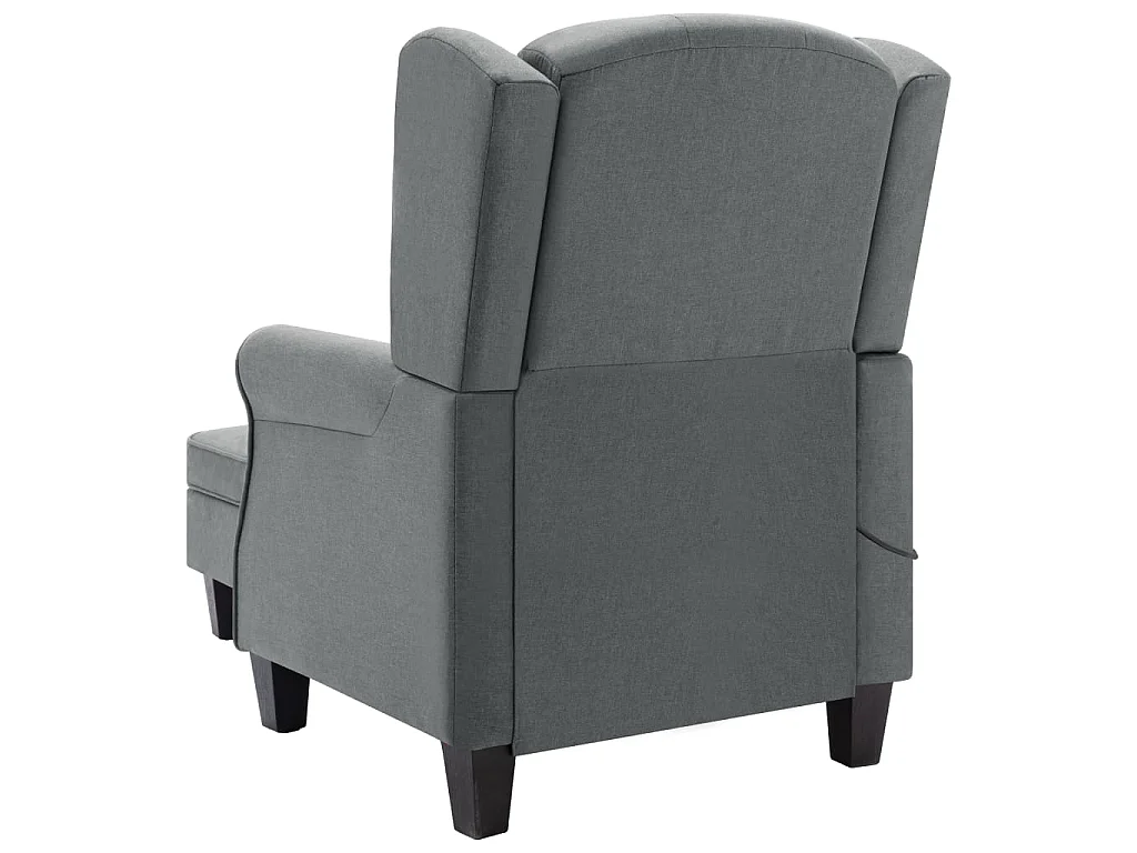 Fauteuil de massage avec repose-pied Gris clair Tissu