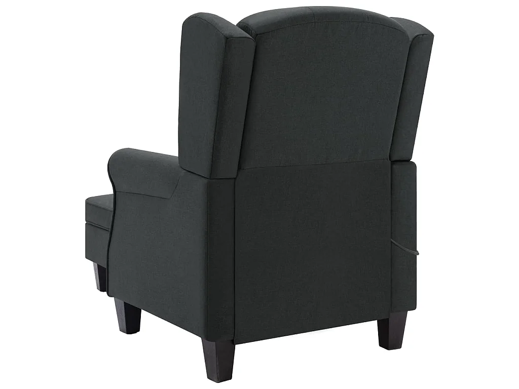 Massagesessel mit Hocker Dunkelgrau Stoff