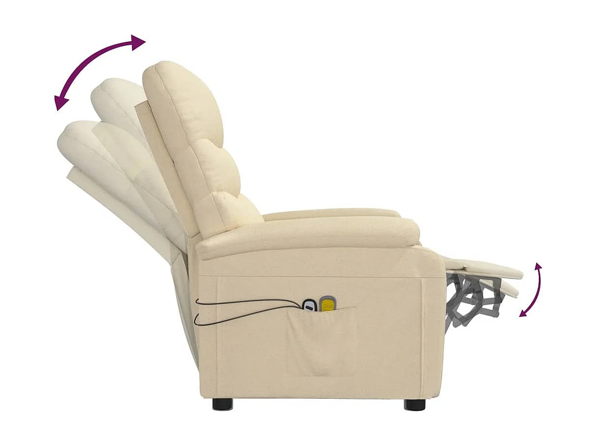 Fauteuil électrique de massage Crème Tissu