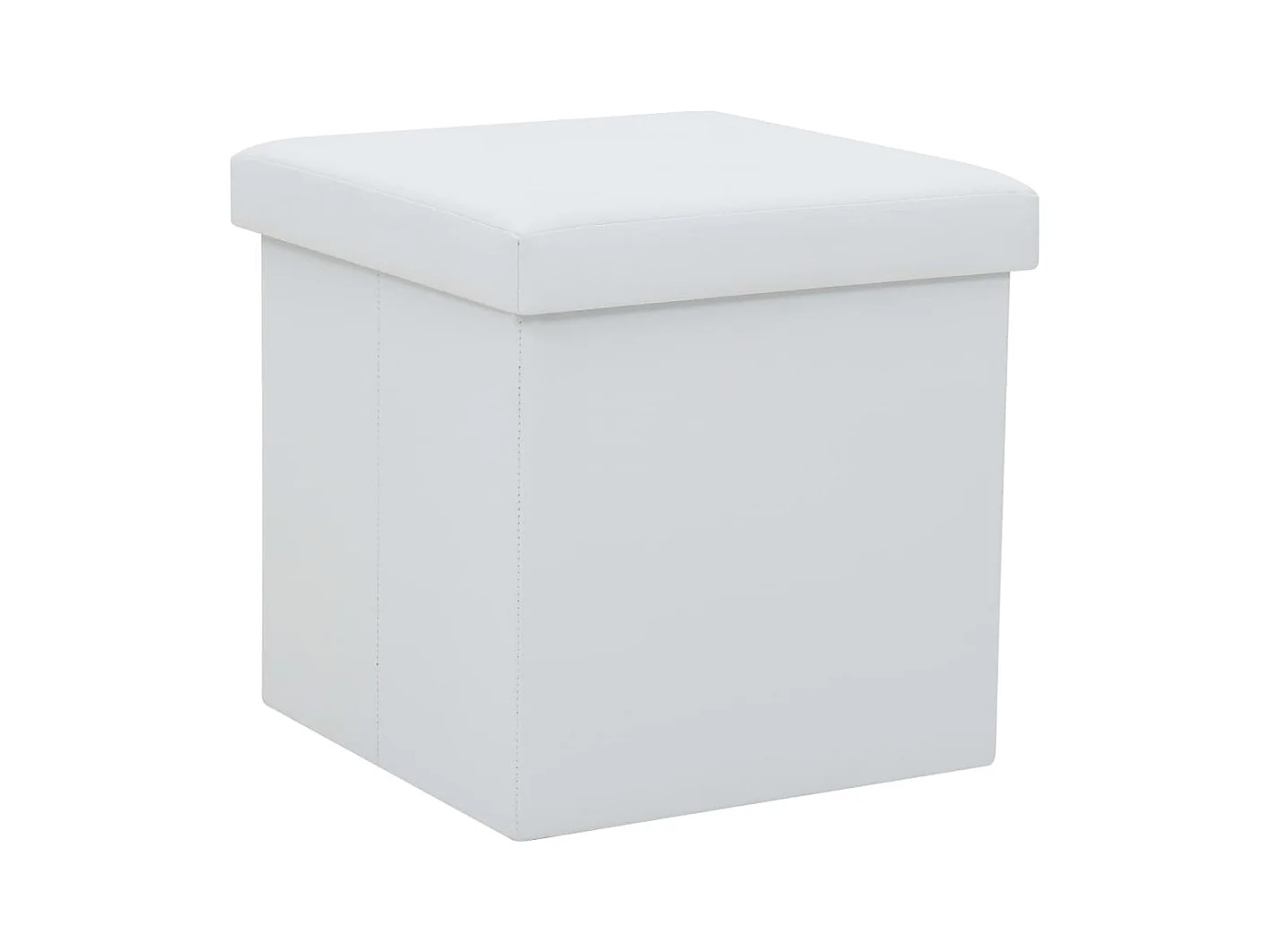 Tabourets de rangement pliables lot de 2 blanc similicuir