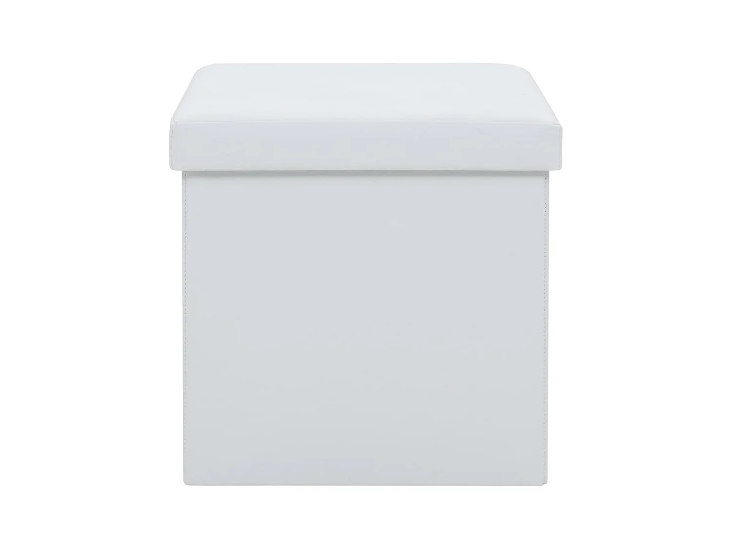 Tabourets de rangement pliables lot de 2 blanc similicuir