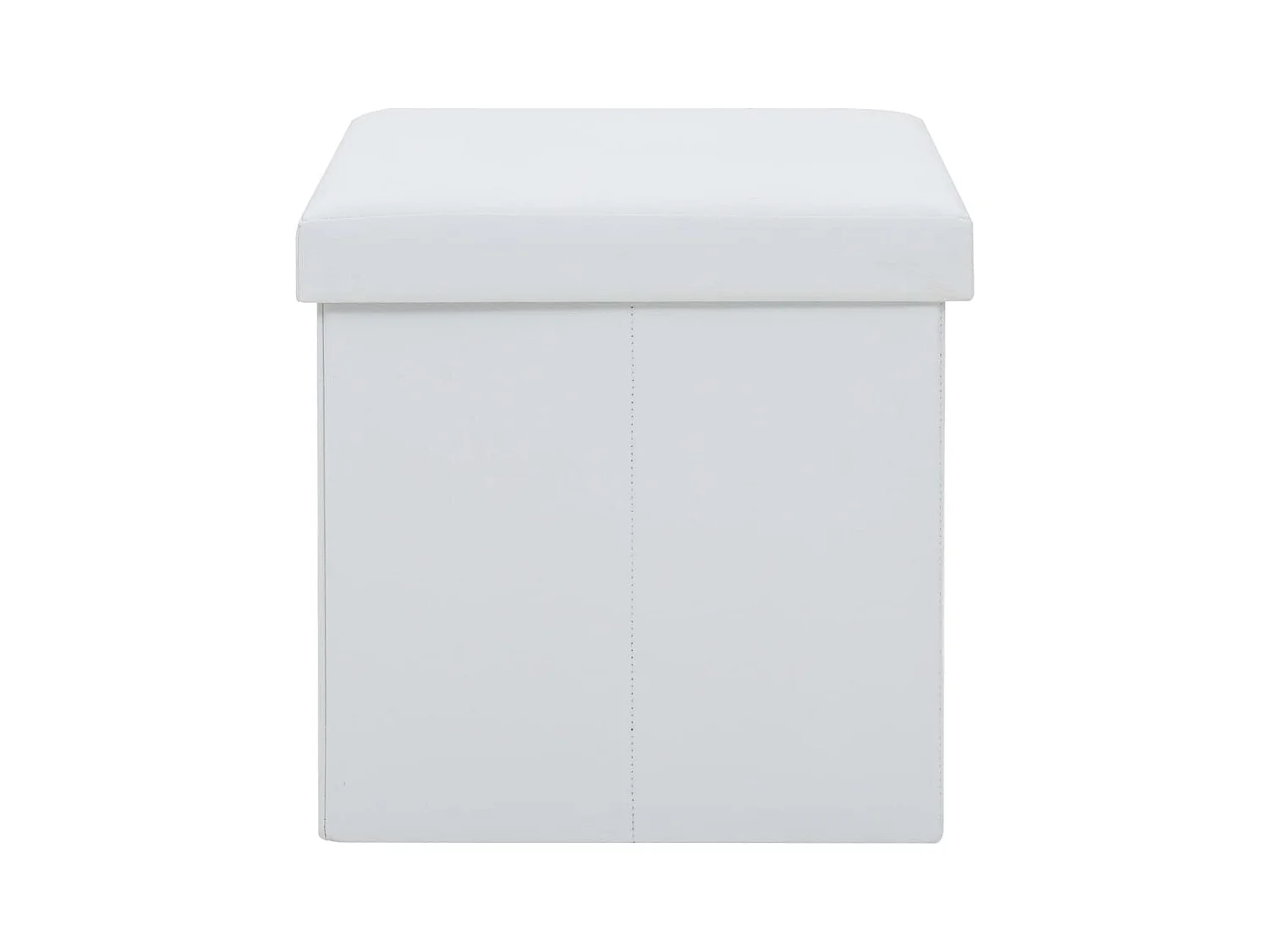Tabourets de rangement pliables lot de 2 blanc similicuir