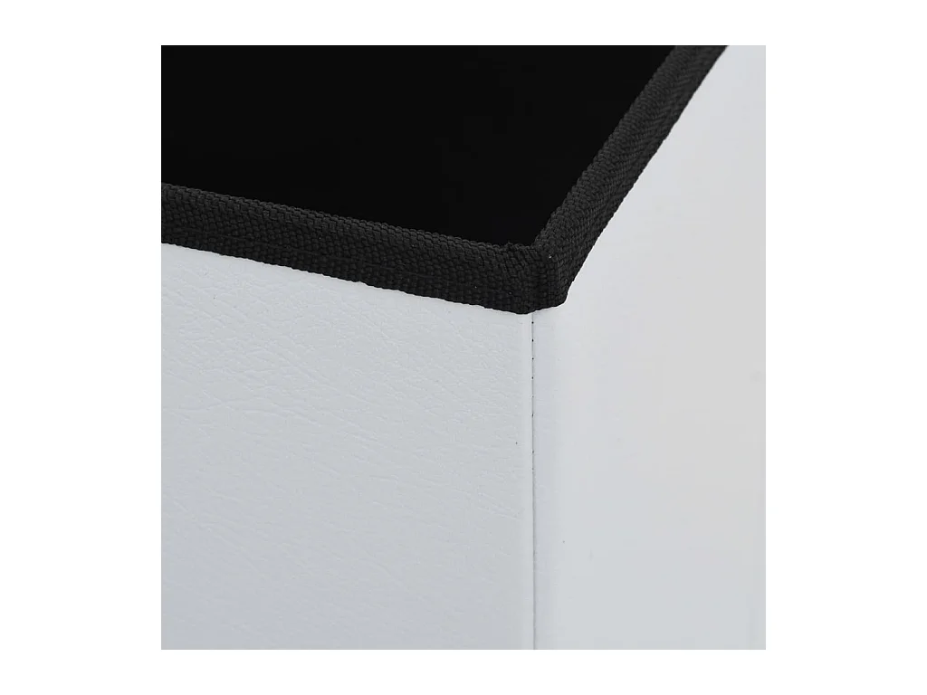 Tabourets de rangement pliables lot de 2 blanc similicuir