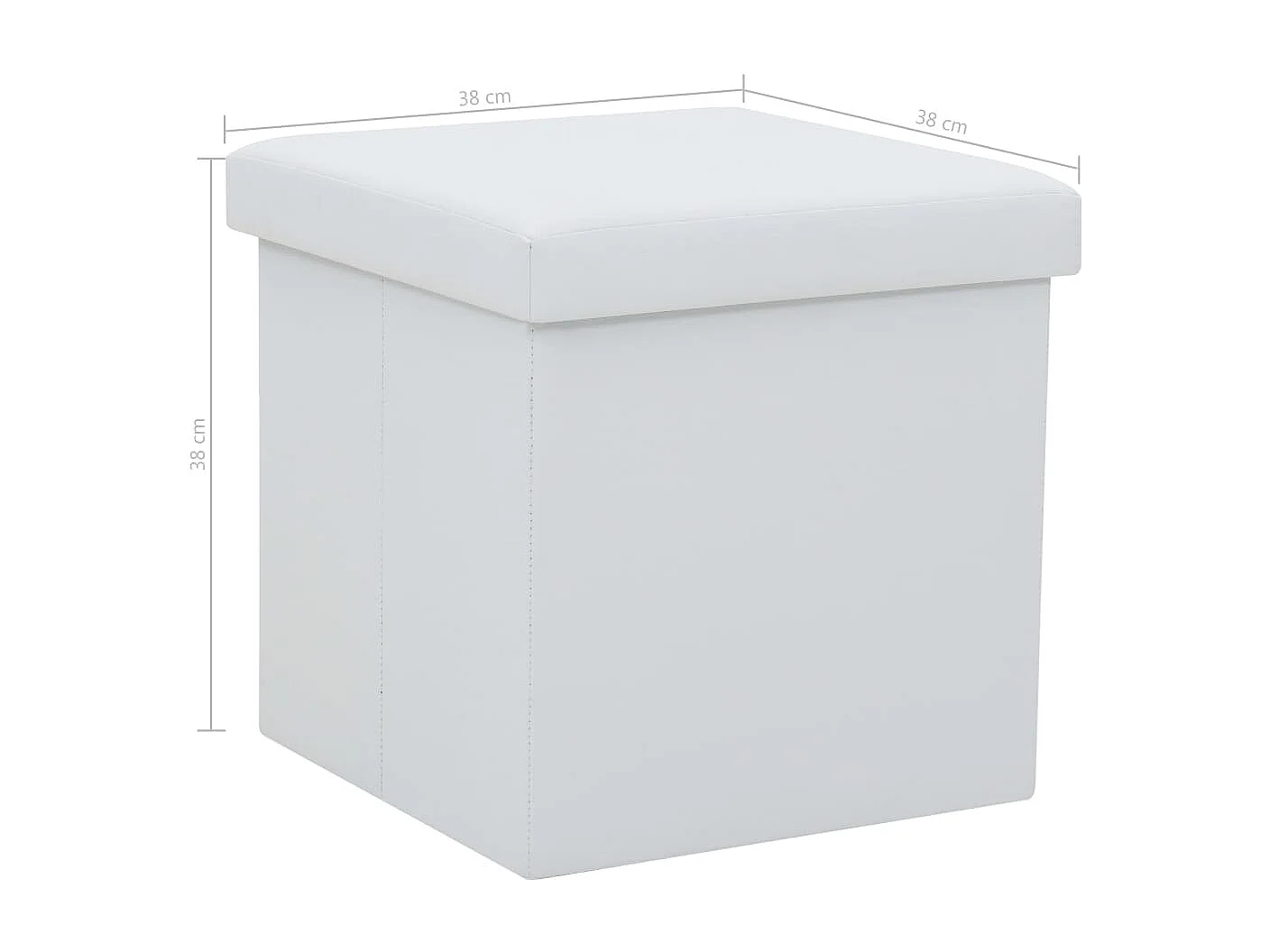 Tabourets de rangement pliables lot de 2 blanc similicuir