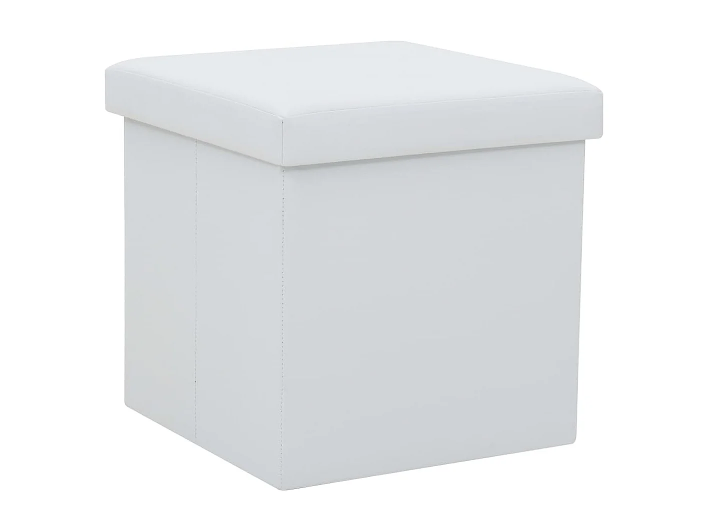 Tabourets de rangement pliables lot de 2 blanc similicuir