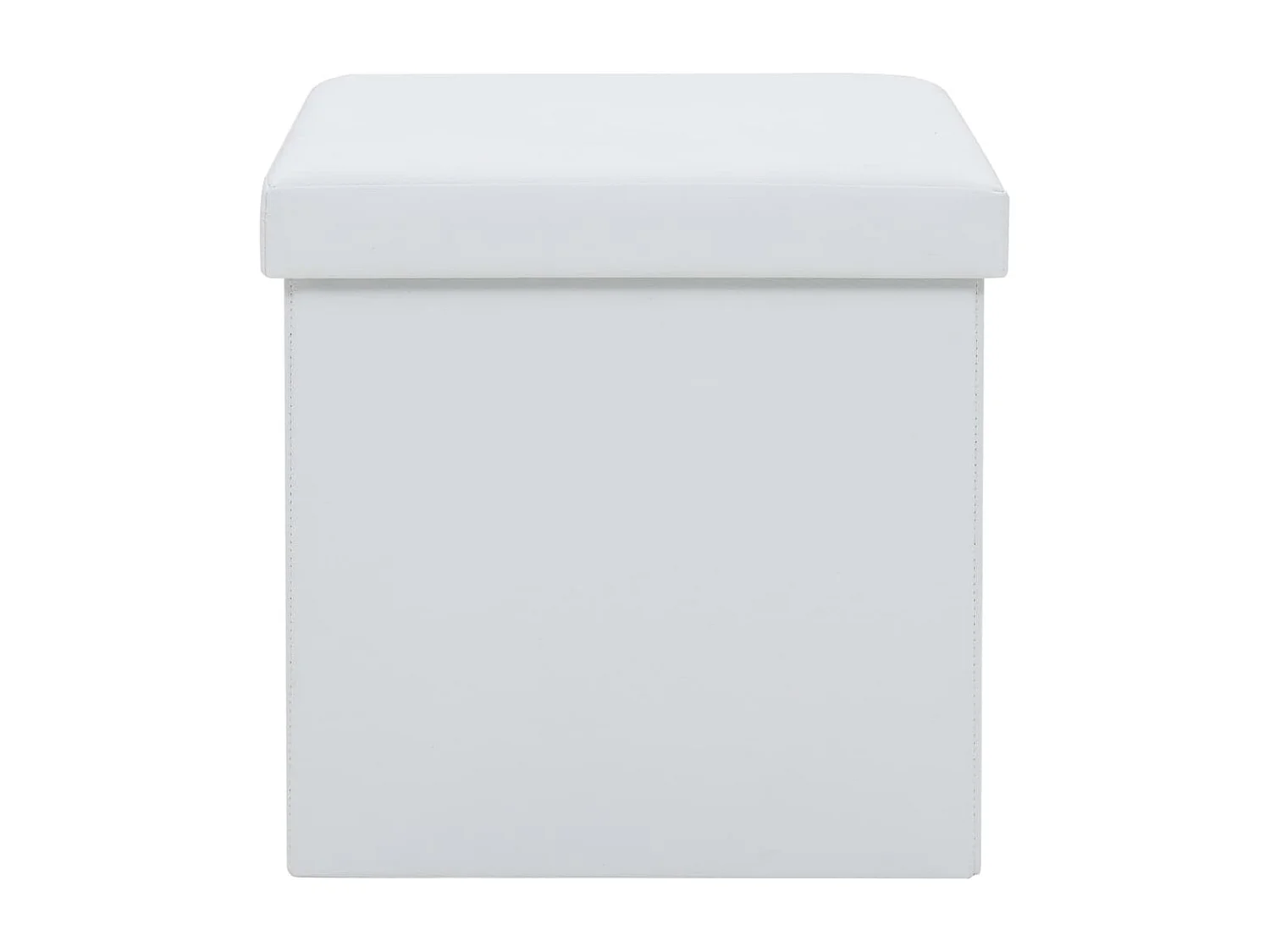 Tabourets de rangement pliables lot de 2 blanc similicuir